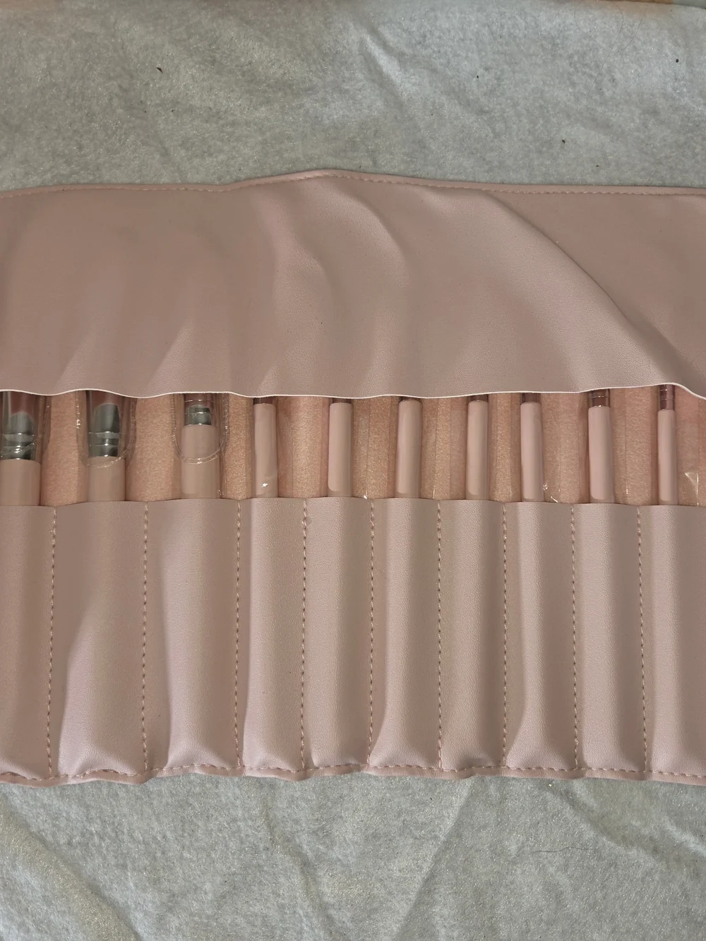 Colourpop Smoke N' Roses Pink 10-Piece Makeup Brush Set with Roll Case